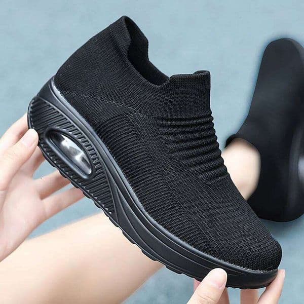 Women Walking casual Mesh Fashion Platform Slip-On Sneaker Air Cushion Gym Modern Dance Shoes