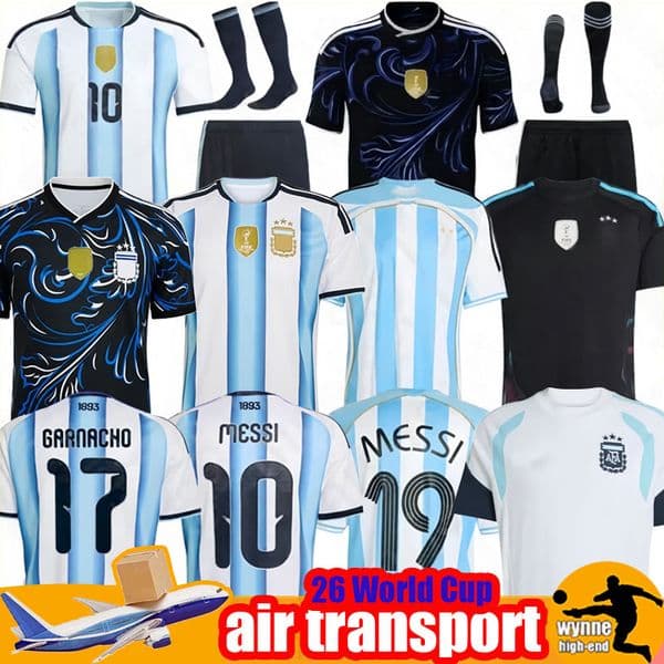 2026 Argentina Soccer Jerseys 3 Star MESSIS 50-Years Anniversary 25 26 Fans Player MAC ALLISTER DYBALA DI MARIA MARTINEZ DE PAUL Child Kids Kit Men Football ShirtS