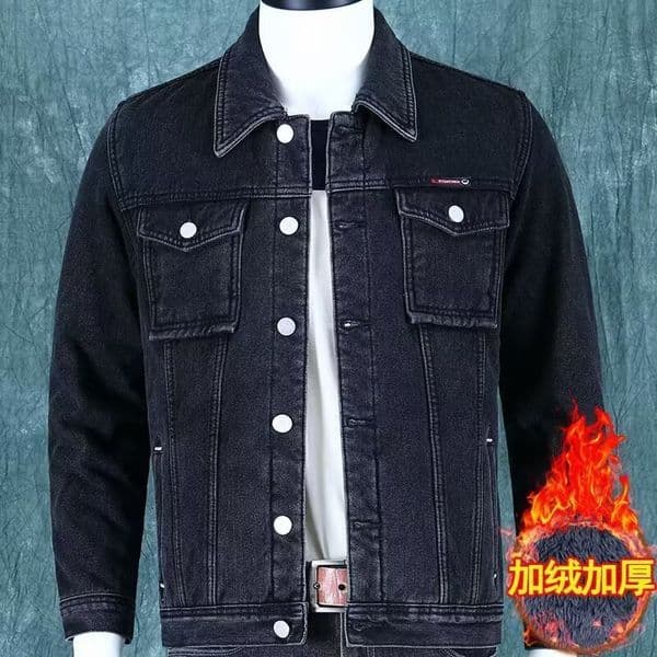 New Fleecelined Denim Jcket For Men Utumn Nd Winter Trendy Brnd Men's Clothing Multipocket Dirtresistnt Werresistnt Designer Jacket Work Jcket