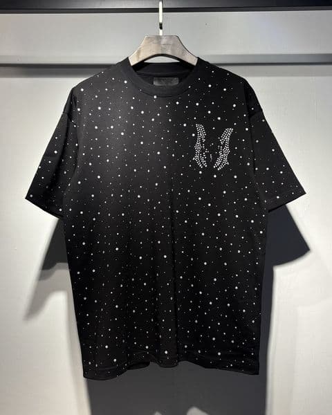 Designer letter print T-shirt, fashionable and casual breathable men's summer wear, high-quality double yarn with shimmering silver lettering. yt