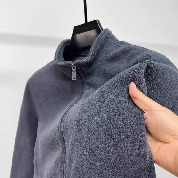 Autumn Winter Men Stnd Collr Zipper Crdign Jcket Autumn Designer Jacket Winter Men's Thickened Wrm Fleece Solid Color Jcket