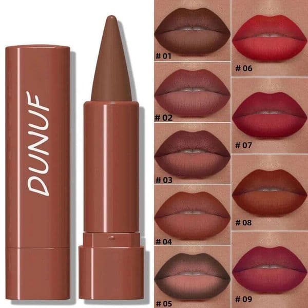 9 Colors Gradient Matte Liner Waterproof Non-Sticky Velvet Lipstick Black Brown Contouring Tint Crayon Lip Makeup H260303