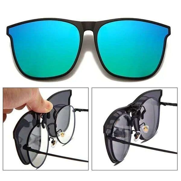 Polarized Clip On Sunglasses Men Photochromic Car Driver Goggles Night Vision Anti Glare Vintage Square Glasses Oculos J260303