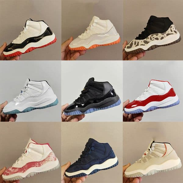 Kids shoes 11th Generation Basketball Shoes High top complete sizes Multi-Primary Color Leather Leopard Print sneakers Size22-37