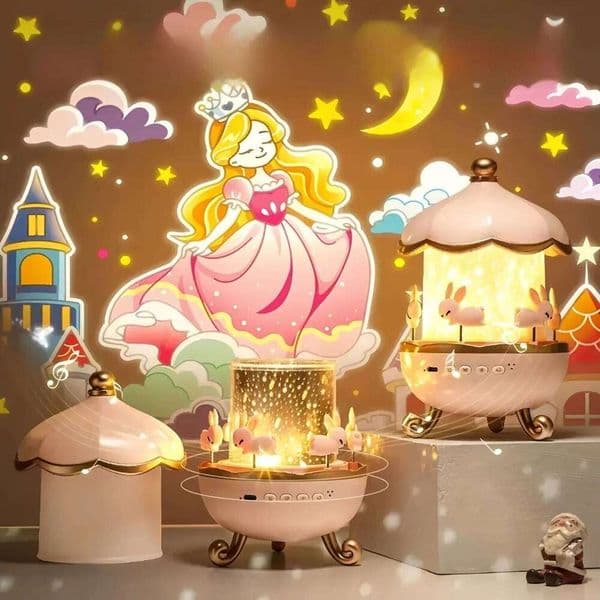 Kids Night Light 21 Films & Bluetooth Music Player Rechargeable Nightlights Bedroom Decor Birthday Gift Star Projector Z260227