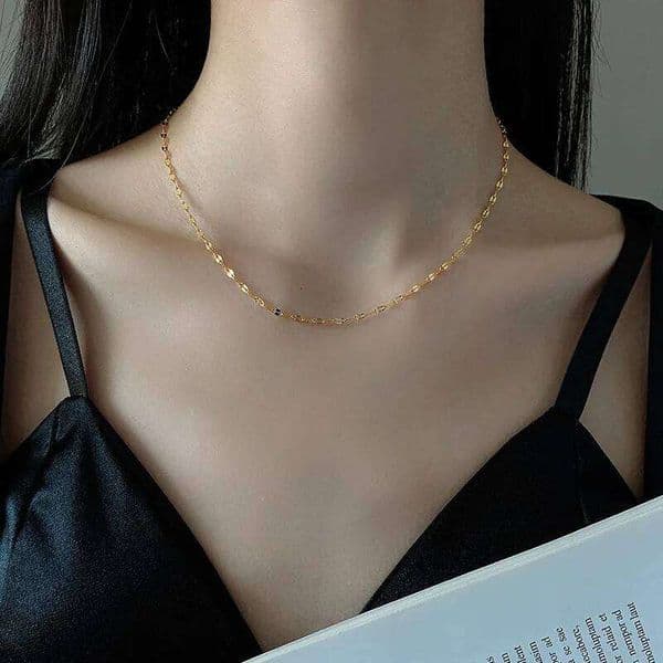 New Trendy Simple 18K Gold Plated 316L Stainless Steel Choker Necklaces For Women Girl Fashion Clavicle Chain Jewelry Wholesale Y260302