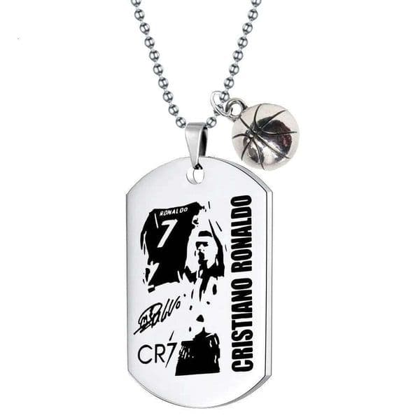 Football Soccer Star Gift Lionel Messi Cristiano Ronaldo Neymar Stainless Steel Pendant Necklace for Men Chain Accessories Jewel Y260302