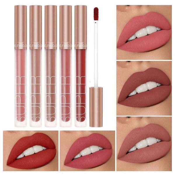O.TWO.O Matte Liquid Long Lasting Lip Glaze Super Soft Sexy Red Nude Pink Lipgloss Waterproof Makeup Cosmetics Lipstick H260303