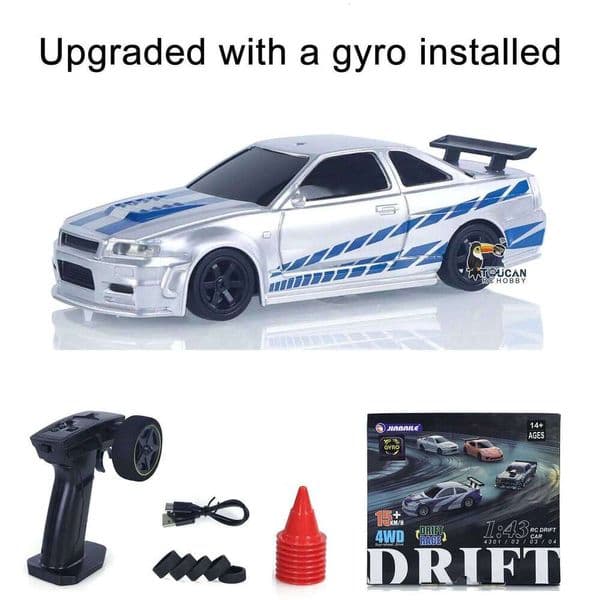 1/43 RC Racing Radio Controlled High Speed Drift Vehicle 4WD RTR Mini Car Toy 2.4G Battery Lights Gyroscope Gift Z260303