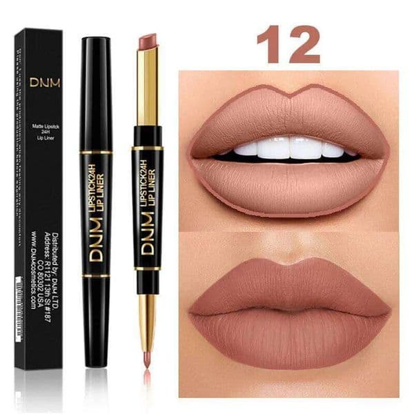Double Ended Matte Lipstick Long Lasting Wateproof Lipsticks Brand Lip Makeup Cosmetics Dark Red Lips Liner Pencil Beauty H260303