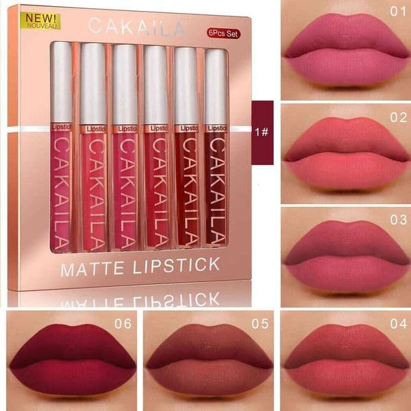 6 Pack Lip Gloss Set Matte And Long-Lasting Color Retention H260303