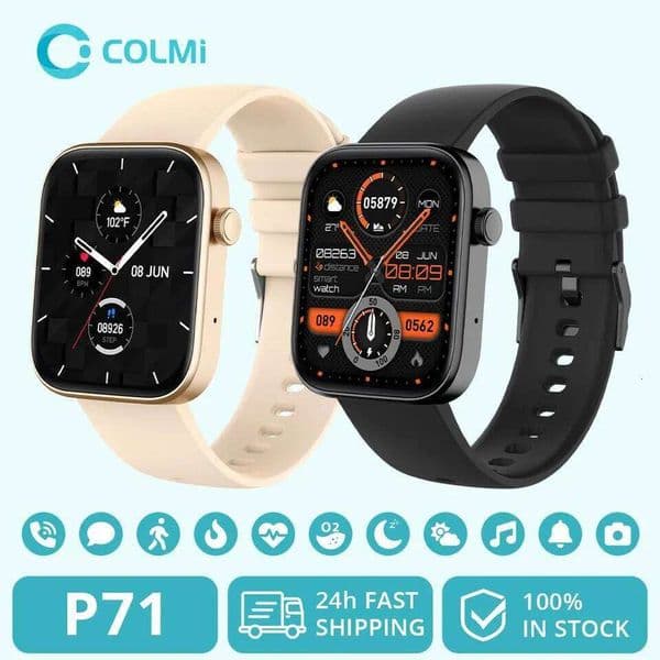 COLMI P71 Calling Smartwatch Men Health Monitoring IP68 Waterproof Notifications Voice Assistant Smart Watch Women 26H0304