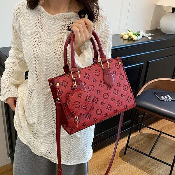 2026New Luxury Designer Accordion Tote Bag, Color-Blocking & Letter Print, Handheld & Crossbody Shoulder Bag