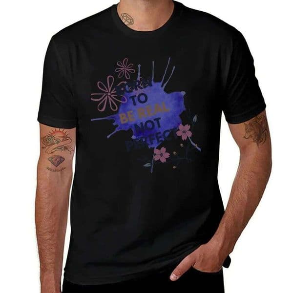 To cotton Real heavy shirt Born Not Perfect t Be graphic man shirts for T-Shirt H260304