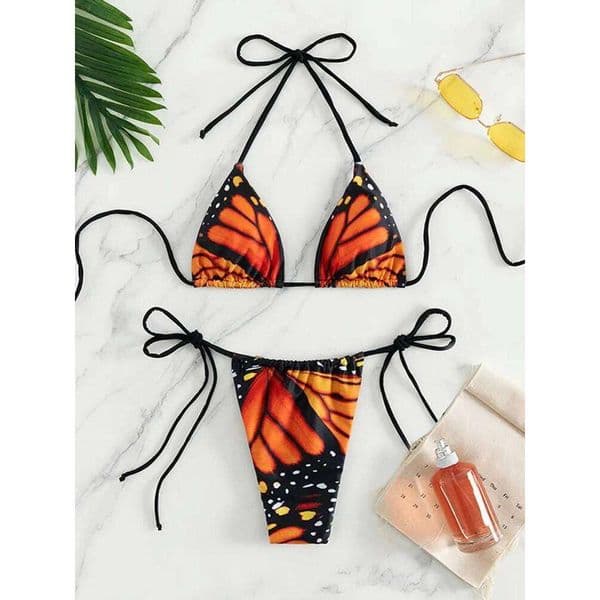 Miyouj Triangle Bikinis Butterfly Swimsuit Women Sexy Swimwear Bandage Beachwear Micro Thong 2024 Bathing Suit Halter Biquini Y260303