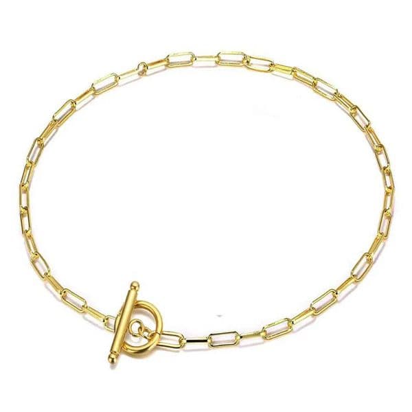20/30/40/45CM Stainless Steel Square Link Chain Necklaces For Women Men Toggle Clasp OT Buckle Choker Collar Hip Hop Jewelry S2634