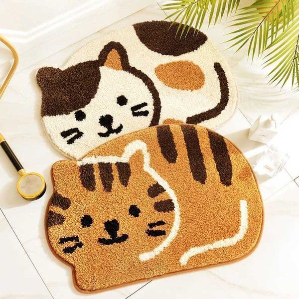 Cartoon Cat Shape Bath Mat Super Soft Fiber Absorbent Quick-drying Bathroom Non-slip Mat Home Decoration Floor Mat S2633{category}