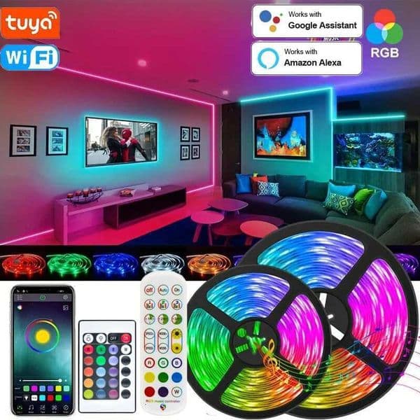WiFi LED Strip Light Tuya Smart Life Flexible Light Lamp USB RGB5050 Desktop Screen TV BackLight Diode Tape Support Alexa Google H260304