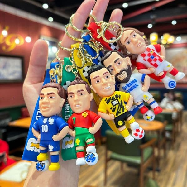 2026 Creative New Football Star Cartoon Keychain Fan Gift Pendant Wholesale in Stock Free Shipping Cost