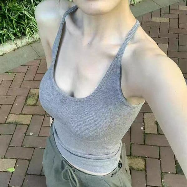 Polo Shirt H136 Hot Girl American Style Camisole For Women Summer Sexy Slim Fit U-neck With Chest Designer Hoodie Pads Designer Shirt Sleeveless Top