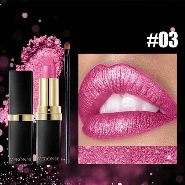 Diamond Shimmering Set,High Pigmented Metallic Lipstick Glitter Lipgloss Lips Makeup Cosmetics Sexy Make Up H260303