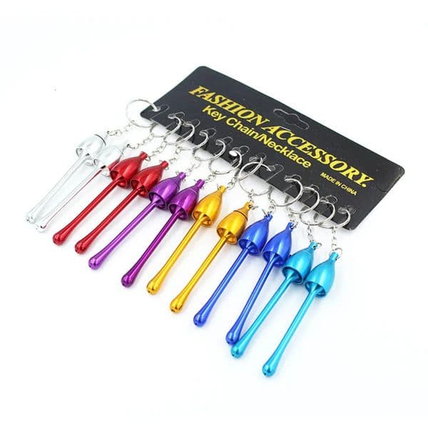 Designer Designer Party Supplies Gift Set Keychain Necklace Metal Colorful Smoking Bong Handheld Pipe Portable Mini Discreet Oil gift set Herb Tobacco Burner Gi