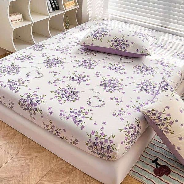 2025 New Type Washing Cotton Bed Li 3-piece Set Skin-friendly and Comfortable Reactive Printed Mattress bed Cover + Pillowcase C260304