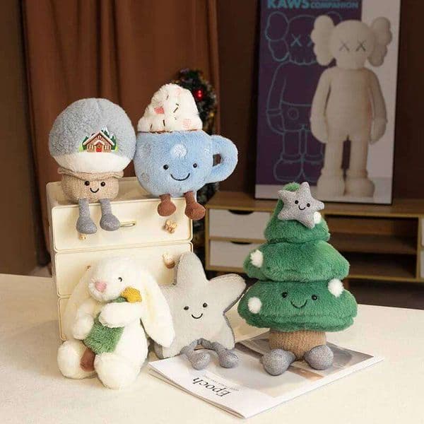 Christmas Tree & Snow Globe Plush Toys Holiday Pillow Festive Decor Stuffed Ornaments Collectible Companion Doll Gift XJ260303
