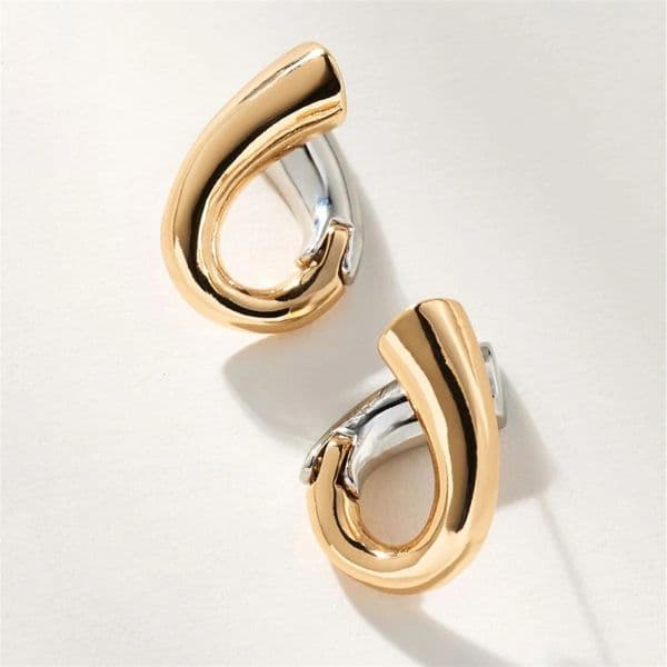 French retro spiral gold earrings with stainless steel gold-plated earrings and color retention 260303