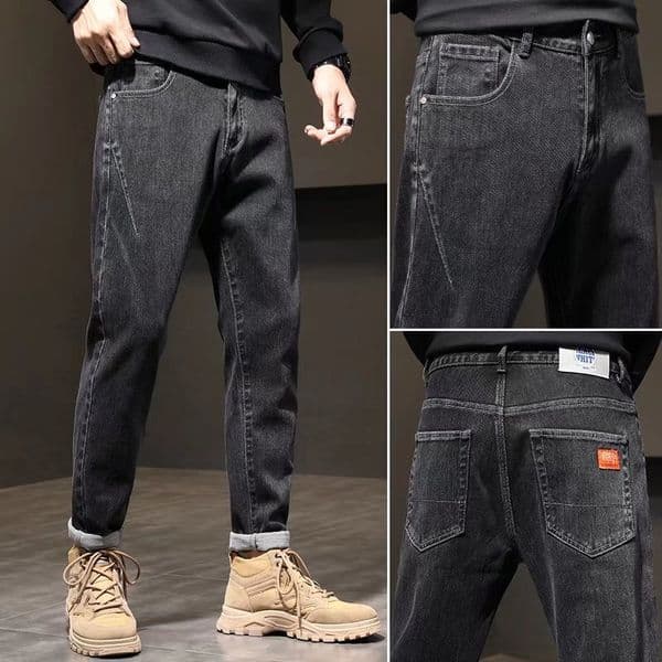 Trendy Men's Jeans Designer Pants Spring Autumn New Korean Style Straight Casual Cropped Pants Youth Fashion Stylish Harem Pants