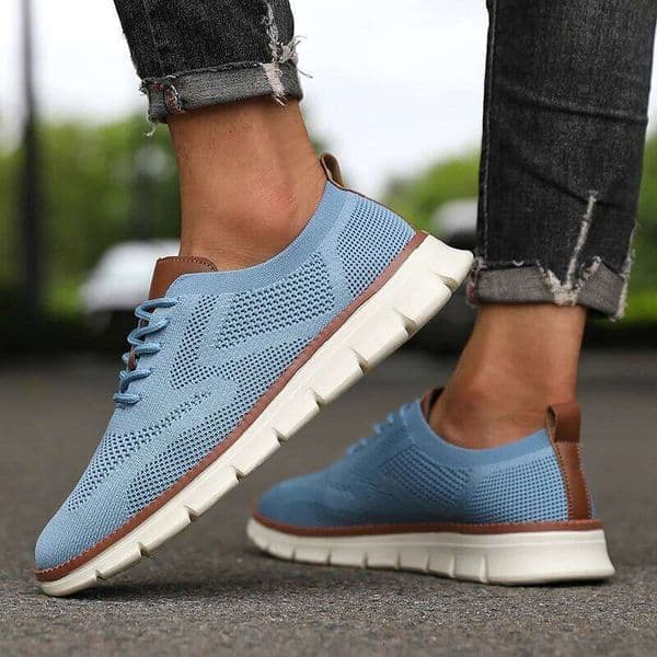 Stylish Modern Men's Knit Sneakers Ultra Breathable Mesh Upper Lightweight Cushion Sole Daily Casual Walking Shoes Size 39-46
