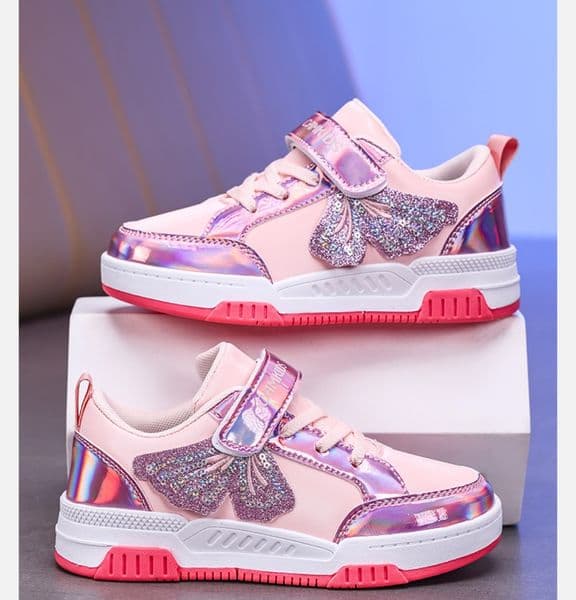 Free shipping Children's fashionable sports shoes, girls' sports shoes, fashionable leather-faced spring-autumn style children's casual sports hiking boots