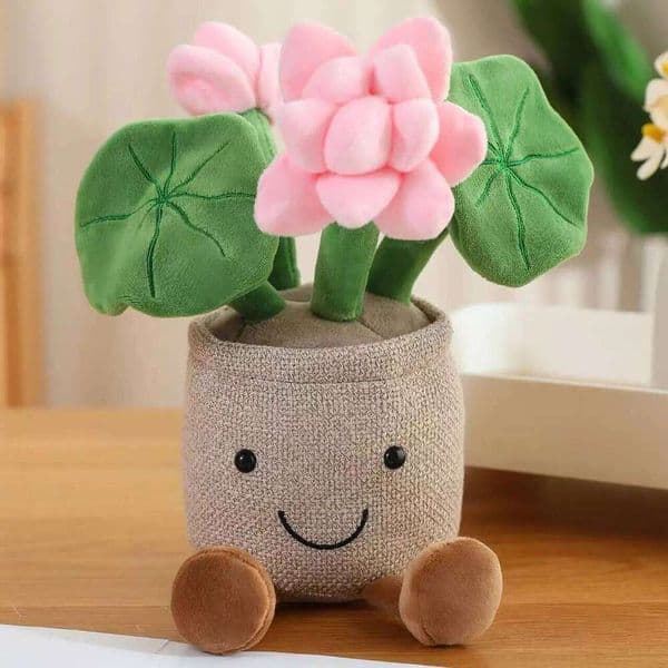 Potdemiel latest lotus potted plant filled plush toy figurine cartoon anime cute pillow cushion home decoration gift doll XJ260303