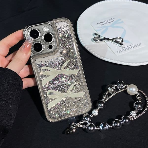 Quicksand glitter phone case for iphone 16 15 14 13 pro max xs xr 16pro 15pro 14pro with bracelet 16promax phone case 15promax 14promax cover hard 13promax 13pro shell