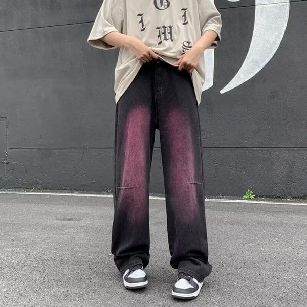 Men's Summer Jeans With Designer Pants A Unique Design Straight-leg Casual Pants American Retro Style Slightly Flared Trousers