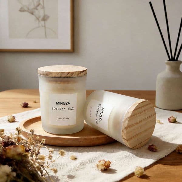 Wooden Lid Creative Ornament Aromatherapy Candle Smokeless Calming Relief for Workplace Professionals Late Night Rescue Sense of Farewell to Anxiety W260304
