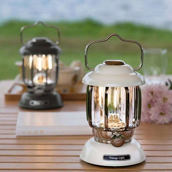 Outdoor Camping Lantern Portable USB Rechargeable Lamp Retro LED Light For Emergency Fishing Hiking Tent Nightlight Waterproof 26W0305