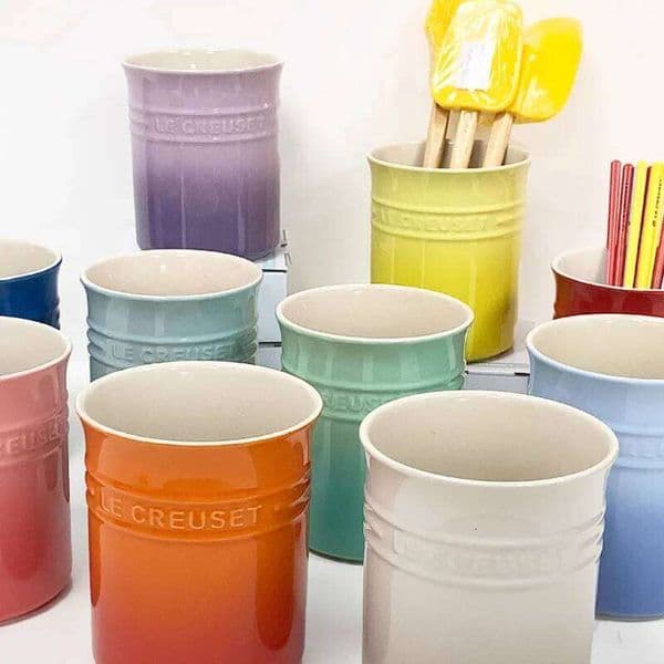 Porcelain Kitchen Utensil Holder Countertop,Ceramic Storage Organizer for Knives Spoons and Forks,Cooking Tools Container 26H0304