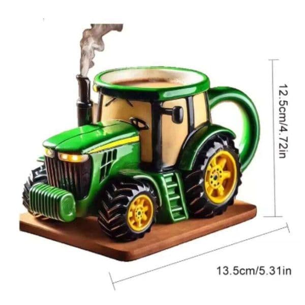 Vintage Green Tractor Coffee Mug Agriculture Themed Farm Cup for Farmers And Lovers 26H0304