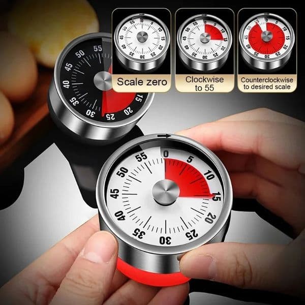 Countdown Reminder Magnetic Mechanical Visual Timers Classroom Baking Clock for Teaching Meeting Kitchen Cooking Baking Working 260304BJ