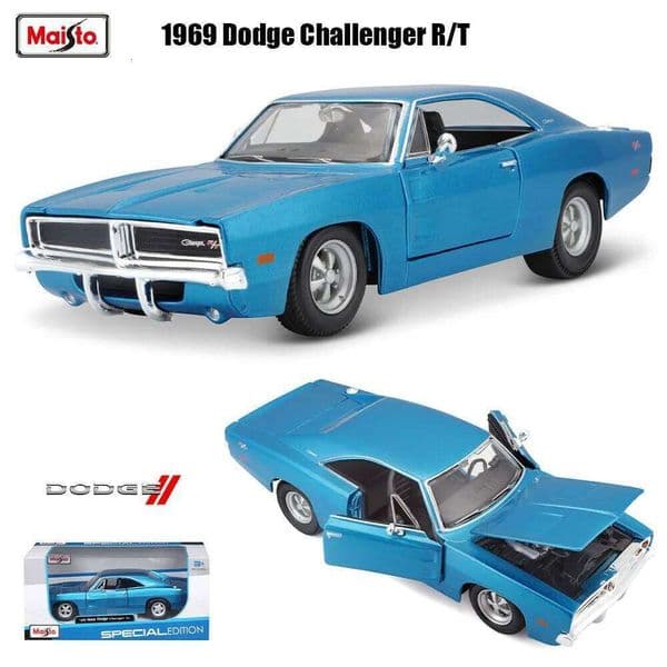 Maisto 1:24 1969 Dodge Challenger R/T alloy car model handicraft decoration collection toy tool gift die-casting C260305