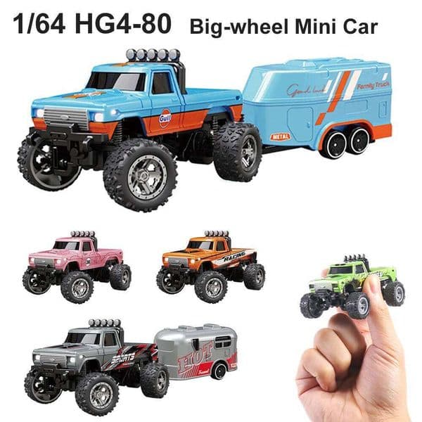 1/64 RC 2.4G Remote Control Mini Speed Off-road Climbing Car Alloy Desktop Vehicle with LED Light Toy for Kids Small Gifts Z260304