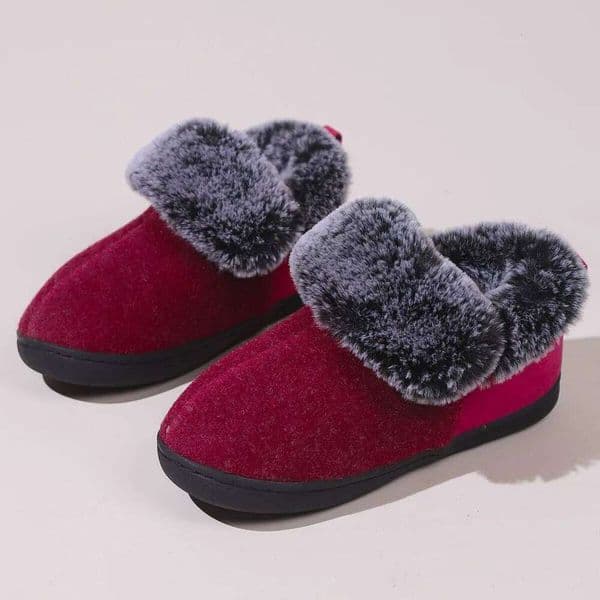 Kidmi Winter Fur Loafers Fluffy Home Shoes For Women Indoor Warm Closed Soft Non-slip High Ankle Fuzzy Slippers