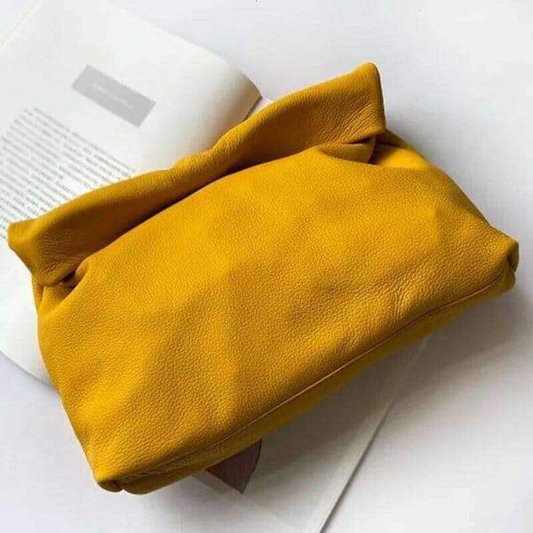 Genuine Leather Design Handbags New Clutch Bag Evening Phone Pocket Women's High Quality Yellow Bag Suotong260305