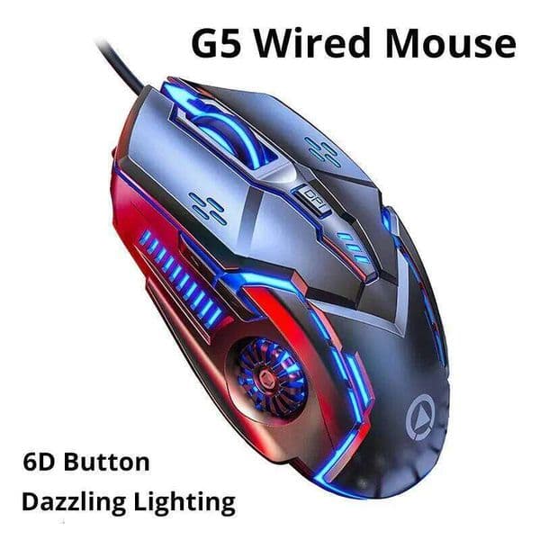 Silver Eagle G5 Mute Wired Mouse Six Keys Luminous Game E-Sports Machinery Computer Accessories r Delivery 26L0305