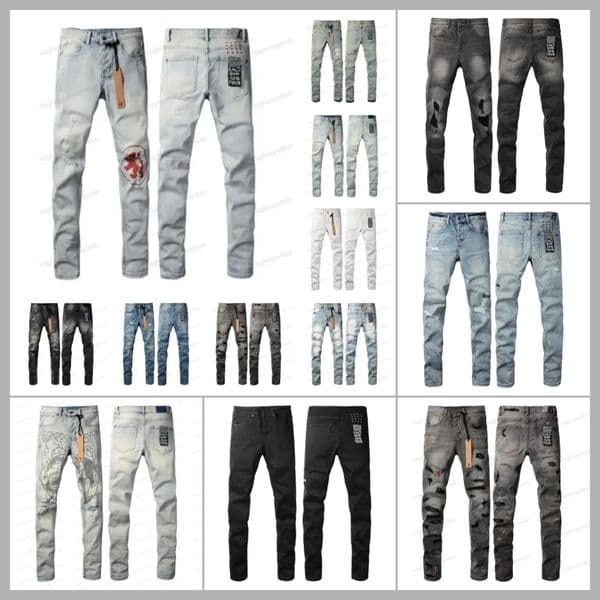 Men's ksubi Jeans Designer Trendy Brand High Street Skinny Slim Fit Hole Luxury Pants Vintage Embroidery Cotton Jean Trousers