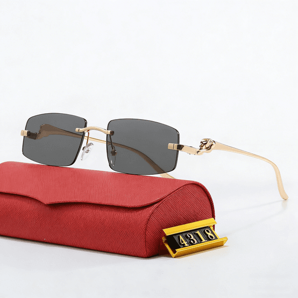 Designer Luxury Panthere de Sunglasses Leopard Head Mens Sunglasses Frameless Square Womens Sunglasses Frame Unique Street Style Sunglasses lunette de luxe