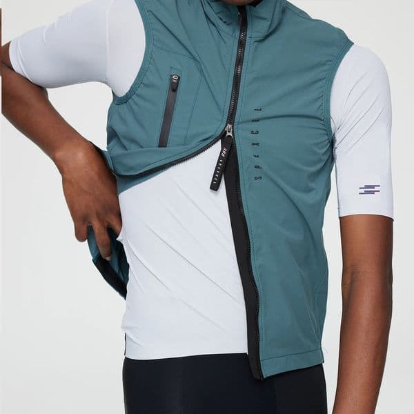 SPEXCEL All Season Classic Lightweight Windproof cycling Vest Mens Wind Jacket Stretch fabric With Two Way Zipper 260304