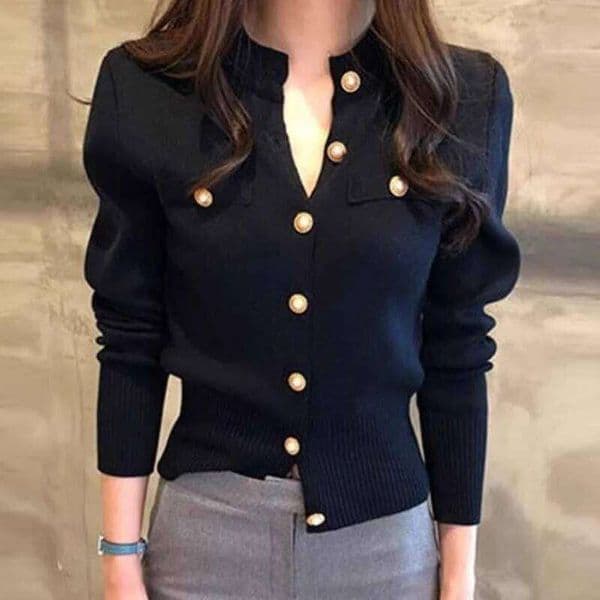 Knitted Cardigans Long Sleeve Stand Collar White Knit Sweater Cardigan Women Tops Sweaters Sueters De Mujer Q719 XJ260305