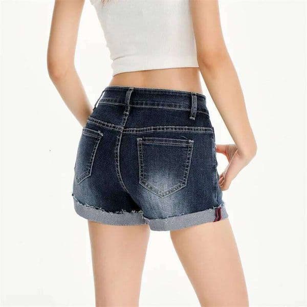 Summer New Fashion Flip The Edge Design High-waist Denim Shorts.Women's Korean Version Stretch Hip-lifting Casual Short Jeans XJ260305